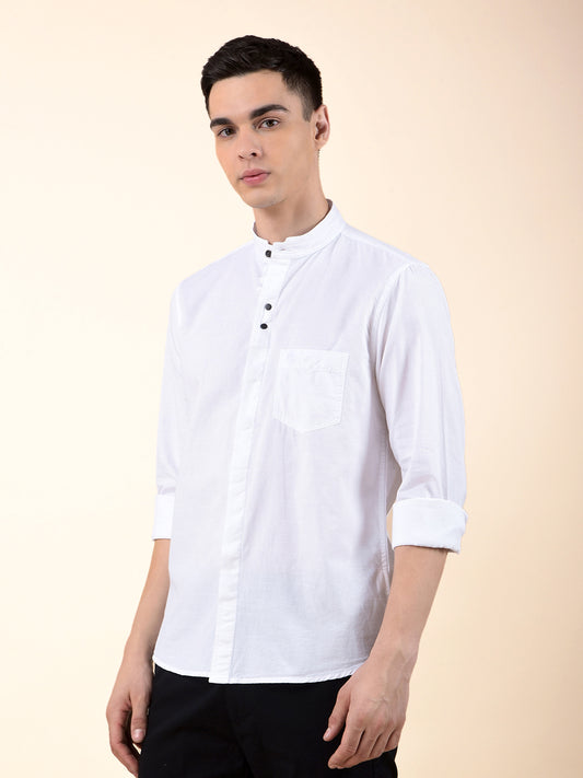 Casual Shirt for Men | Breathable & Soft with Color Fastness Slim Cotton Fabric Solid Pattern