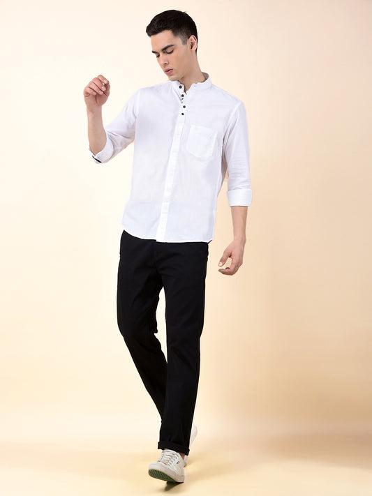 Casual Shirt for Men | Breathable & Soft with Color Fastness Slim Cotton Fabric Solid Pattern