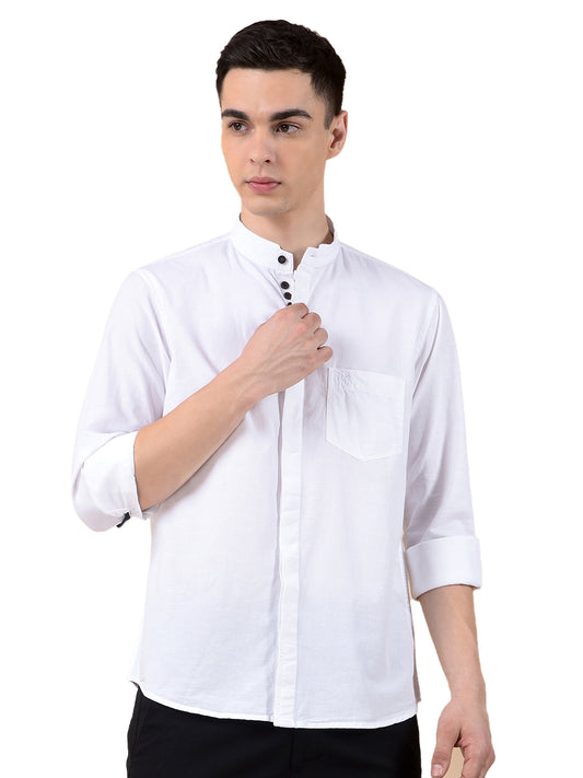 Casual Shirt for Men | Breathable & Soft with Color Fastness Slim Cotton Fabric Solid Pattern
