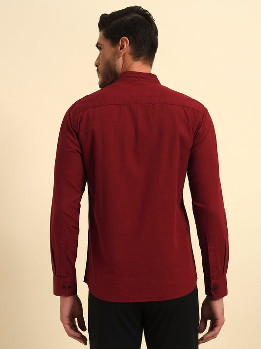 Casual Shirt for Men | Breathable & Soft with Color Fastness Regular Fit Spread Collar Neck Cotton Fabric Solid Pattern