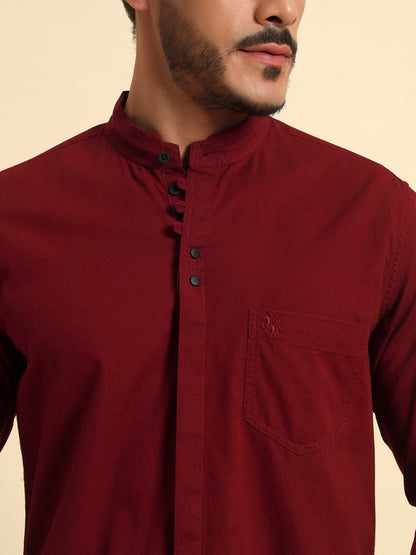 Casual Shirt for Men | Breathable & Soft with Color Fastness Regular Fit Spread Collar Neck Cotton Fabric Solid Pattern