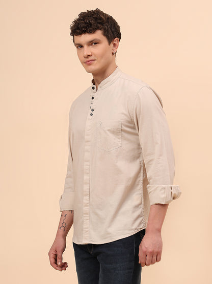 Casual Shirt for Men | Breathable & Soft with Color Fastness Regular Fit Spread Collar Neck Cotton Fabric Solid Pattern