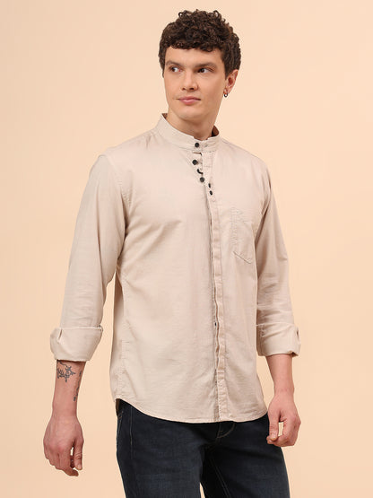 Casual Shirt for Men | Breathable & Soft with Color Fastness Regular Fit Spread Collar Neck Cotton Fabric Solid Pattern