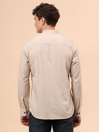 Casual Shirt for Men | Breathable & Soft with Color Fastness Regular Fit Spread Collar Neck Cotton Fabric Solid Pattern