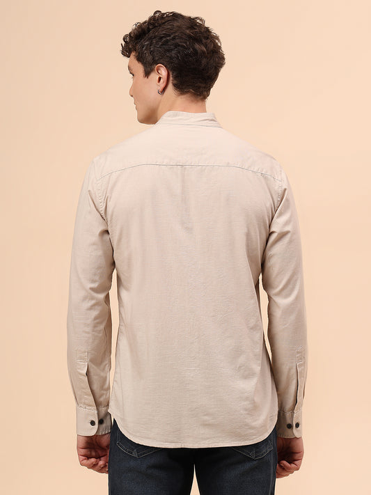 Casual Shirt for Men | Breathable & Soft with Color Fastness Regular Fit Spread Collar Neck Cotton Fabric Solid Pattern
