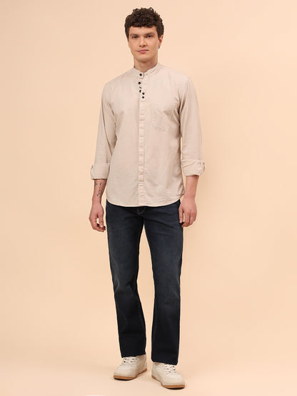 Casual Shirt for Men | Breathable & Soft with Color Fastness Regular Fit Spread Collar Neck Cotton Fabric Solid Pattern