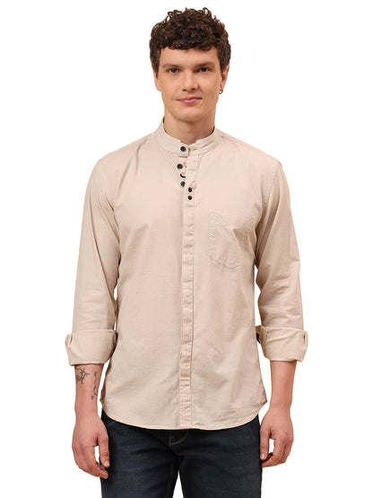 Casual Shirt for Men | Breathable & Soft with Color Fastness Regular Fit Spread Collar Neck Cotton Fabric Solid Pattern