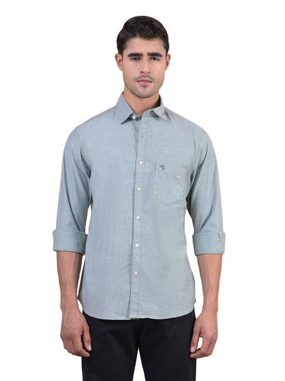 Casual Shirt for Men | Breathable & Soft with Color Fastness Regular Fit Spread Collar Neck Cotton Fabric Self Design Pattern