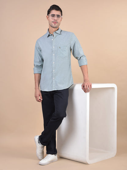 Casual Shirt for Men | Breathable & Soft with Color Fastness Regular Fit Spread Collar Neck Cotton Fabric Self Design Pattern