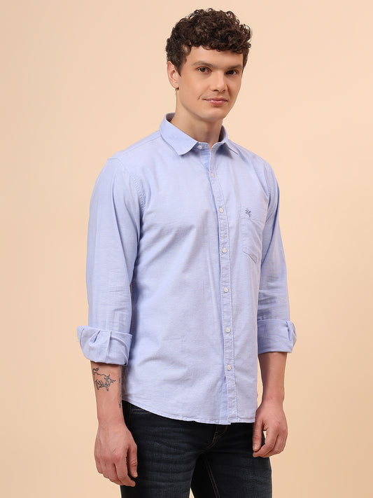 Casual Shirt for Men | Breathable & Soft with Color Fastness Regular Fit Spread Collar Neck Cotton Fabric Solid Pattern