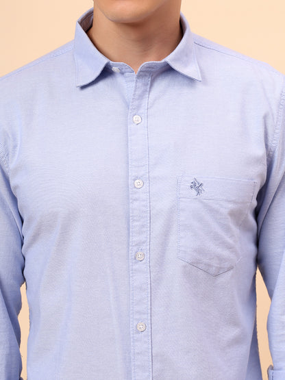 Casual Shirt for Men | Breathable & Soft with Color Fastness Regular Fit Spread Collar Neck Cotton Fabric Solid Pattern