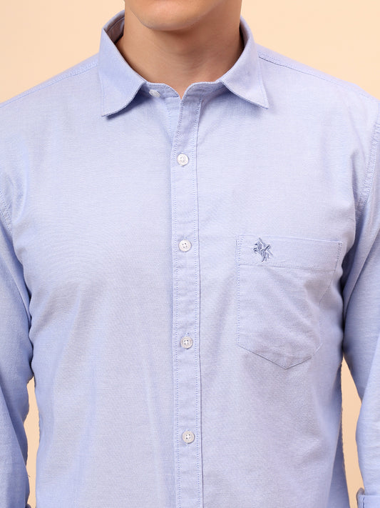 Casual Shirt for Men | Breathable & Soft with Color Fastness Regular Fit Spread Collar Neck Cotton Fabric Solid Pattern
