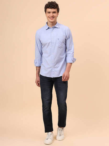 Casual Shirt for Men | Breathable & Soft with Color Fastness Regular Fit Spread Collar Neck Cotton Fabric Solid Pattern