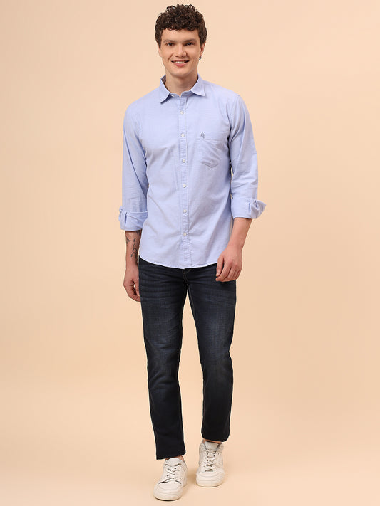 Casual Shirt for Men | Breathable & Soft with Color Fastness Regular Fit Spread Collar Neck Cotton Fabric Solid Pattern