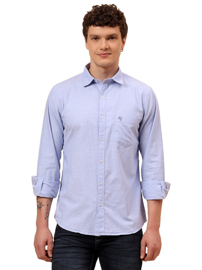 Casual Shirt for Men | Breathable & Soft with Color Fastness Regular Fit Spread Collar Neck Cotton Fabric Solid Pattern