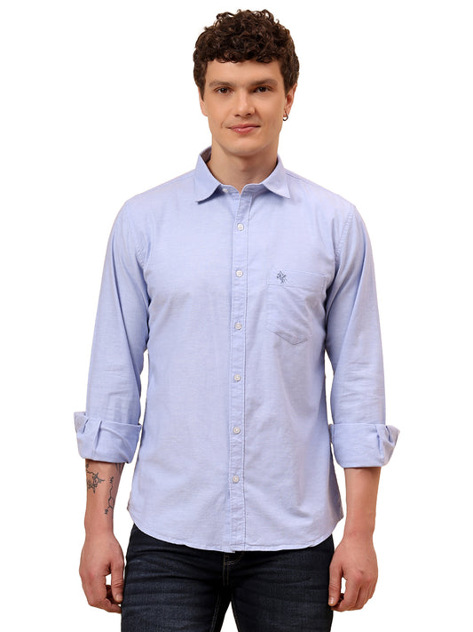 Casual Shirt for Men | Breathable & Soft with Color Fastness Regular Fit Spread Collar Neck Cotton Fabric Solid Pattern