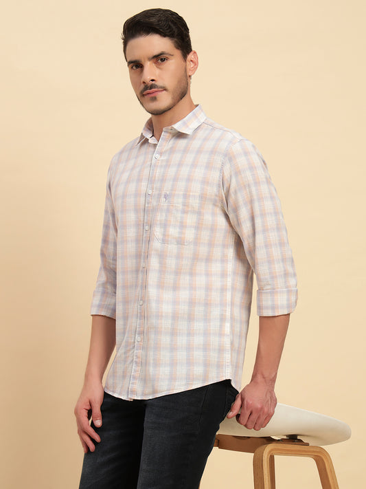 Casual Shirt for Men | Breathable & Soft with Color Fastness Regular Fit Spread Collar Neck Cotton Fabric Checkered Pattern