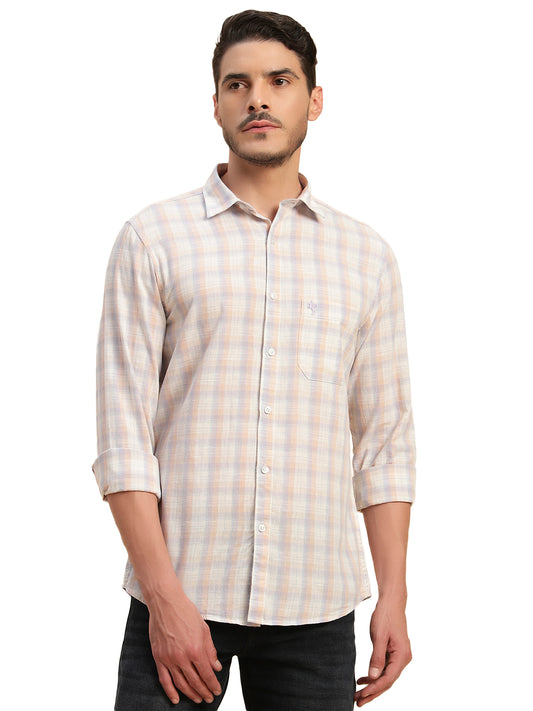 Casual Shirt for Men | Breathable & Soft with Color Fastness Regular Fit Spread Collar Neck Cotton Fabric Checkered Pattern