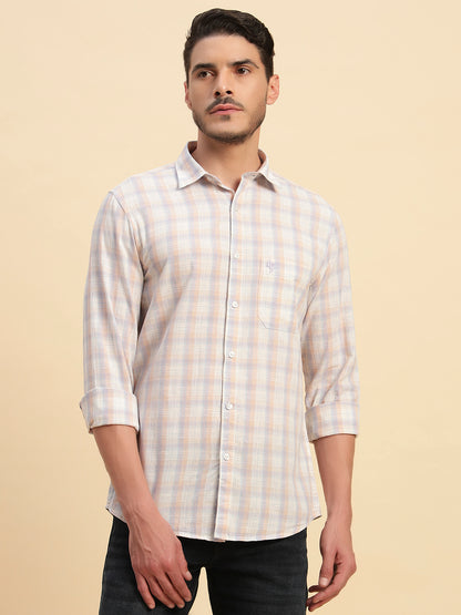 Casual Shirt for Men | Breathable & Soft with Color Fastness Regular Fit Spread Collar Neck Cotton Fabric Checkered Pattern