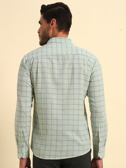Casual Shirt for Men | Breathable & Soft with Color Fastness Regular Fit Spread Collar Neck Cotton Fabric Checkered Pattern