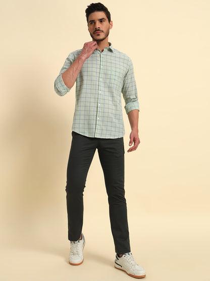 Casual Shirt for Men | Breathable & Soft with Color Fastness Regular Fit Spread Collar Neck Cotton Fabric Checkered Pattern