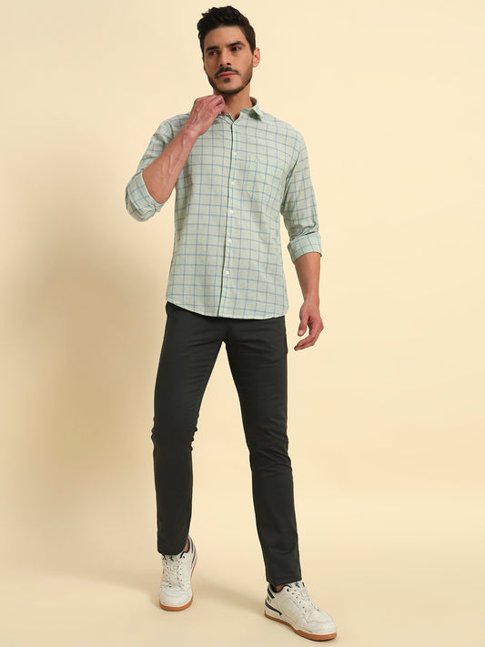 Casual Shirt for Men | Breathable & Soft with Color Fastness Regular Fit Spread Collar Neck Cotton Fabric Checkered Pattern