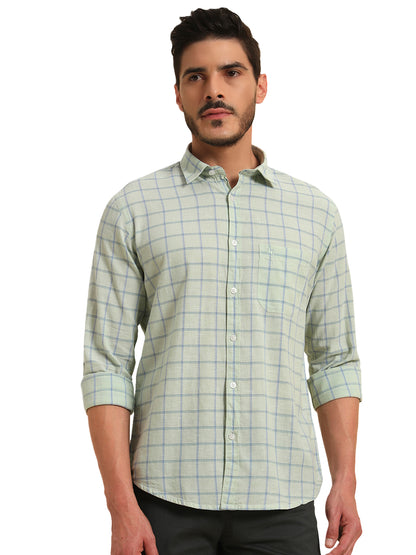 Casual Shirt for Men | Breathable & Soft with Color Fastness Regular Fit Spread Collar Neck Cotton Fabric Checkered Pattern