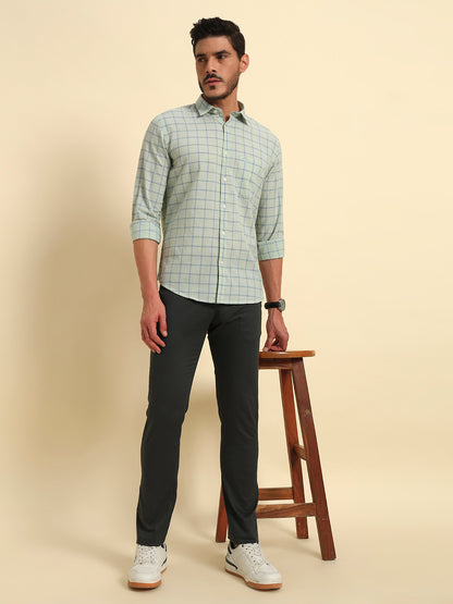 Casual Shirt for Men | Breathable & Soft with Color Fastness Regular Fit Spread Collar Neck Cotton Fabric Checkered Pattern