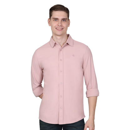 Casual Shirt for Men | Breathable & Soft with Color Fastness Regular Fit Spread Collar Neck Polyester Fabric Solid Pattern