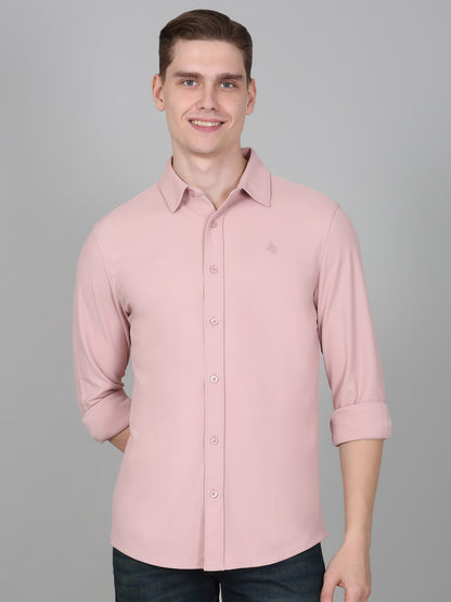 Casual Shirt for Men | Breathable & Soft with Color Fastness Regular Fit Spread Collar Neck Polyester Fabric Solid Pattern