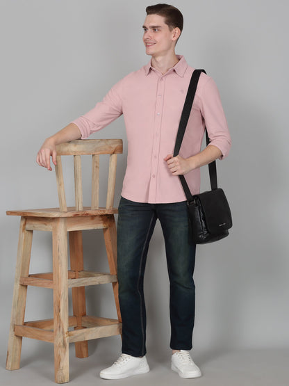 Casual Shirt for Men | Breathable & Soft with Color Fastness Regular Fit Spread Collar Neck Polyester Fabric Solid Pattern