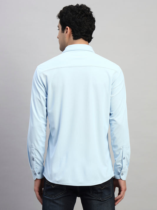 Casual Shirt for Men | Breathable & Soft with Color Fastness Regular Fit Spread Collar Neck Polyester Fabric Solid Pattern
