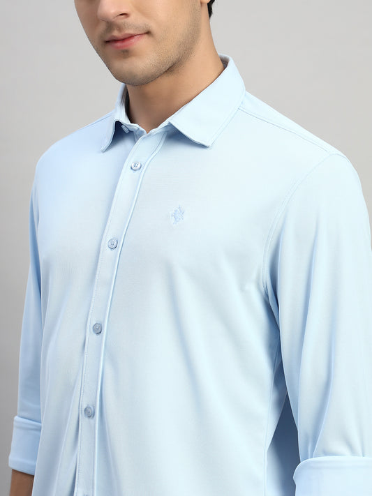 Casual Shirt for Men | Breathable & Soft with Color Fastness Regular Fit Spread Collar Neck Polyester Fabric Solid Pattern