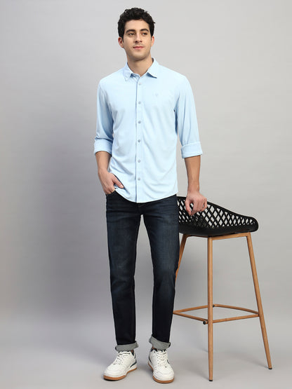 Casual Shirt for Men | Breathable & Soft with Color Fastness Regular Fit Spread Collar Neck Polyester Fabric Solid Pattern