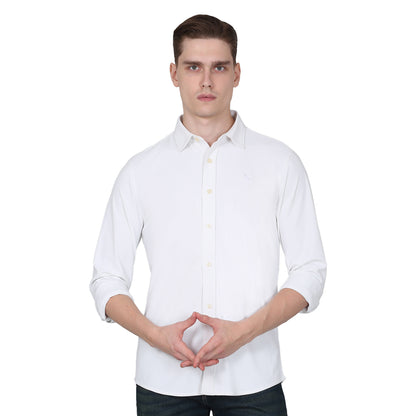 Casual Shirt for Men | Breathable & Soft with Color Fastness Regular Fit Spread Collar Neck Polyester Fabric Solid Pattern