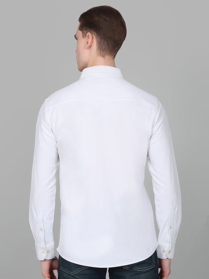 Casual Shirt for Men | Breathable & Soft with Color Fastness Regular Fit Spread Collar Neck Polyester Fabric Solid Pattern