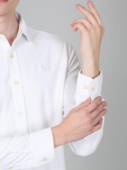 Casual Shirt for Men | Breathable & Soft with Color Fastness Regular Fit Spread Collar Neck Polyester Fabric Solid Pattern