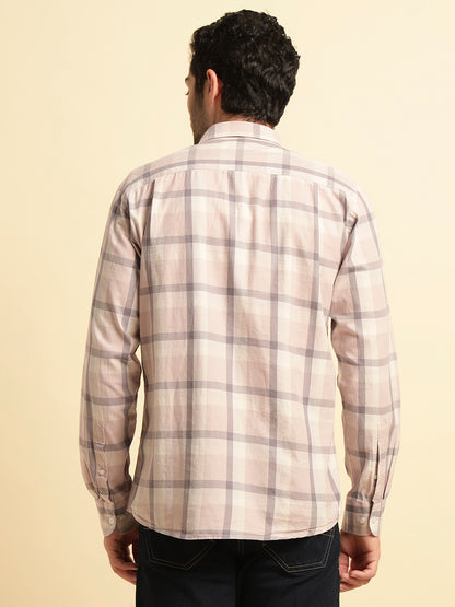 Casual Shirt for Men | Breathable & Soft with Color Fastness Regular Fit Spread Collar Neck Cotton Fabric Checkered Pattern
