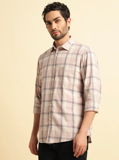 Casual Shirt for Men | Breathable & Soft with Color Fastness Regular Fit Spread Collar Neck Cotton Fabric Checkered Pattern