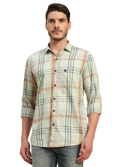 Casual Shirt for Men | Breathable & Soft with Color Fastness Regular Fit Spread Collar Neck Cotton Fabric Checkered Pattern