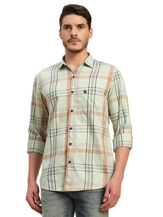 Casual Shirt for Men | Breathable & Soft with Color Fastness Regular Fit Spread Collar Neck Cotton Fabric Checkered Pattern