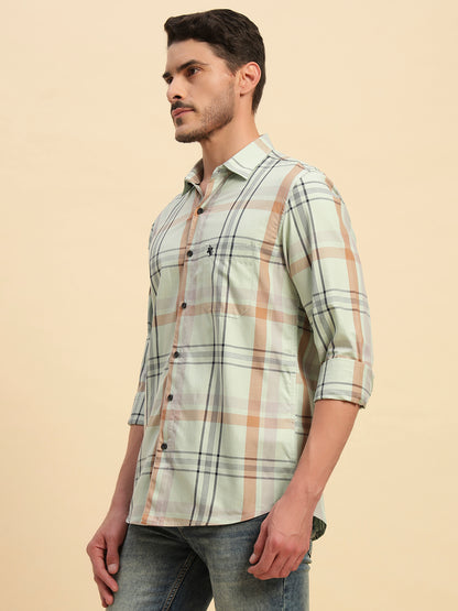 Casual Shirt for Men | Breathable & Soft with Color Fastness Regular Fit Spread Collar Neck Cotton Fabric Checkered Pattern