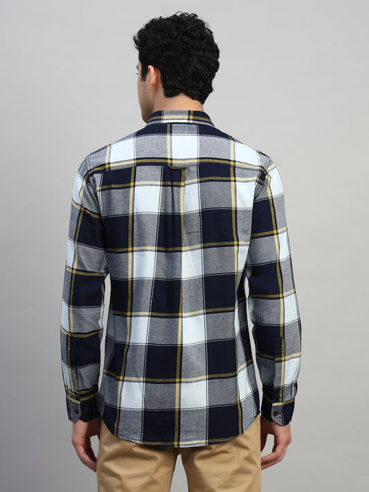 Casual Shirt for Men | Breathable & Soft with Color Fastness Regular Fit Spread Collar Neck Cotton Fabric Checkered Pattern