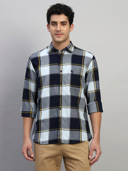 Casual Shirt for Men | Breathable & Soft with Color Fastness Regular Fit Spread Collar Neck Cotton Fabric Checkered Pattern
