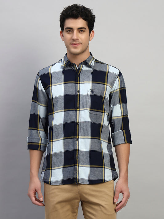 Casual Shirt for Men | Breathable & Soft with Color Fastness Regular Fit Spread Collar Neck Cotton Fabric Checkered Pattern