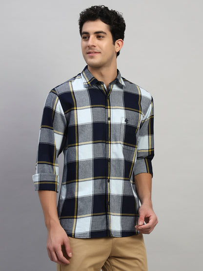 Casual Shirt for Men | Breathable & Soft with Color Fastness Regular Fit Spread Collar Neck Cotton Fabric Checkered Pattern
