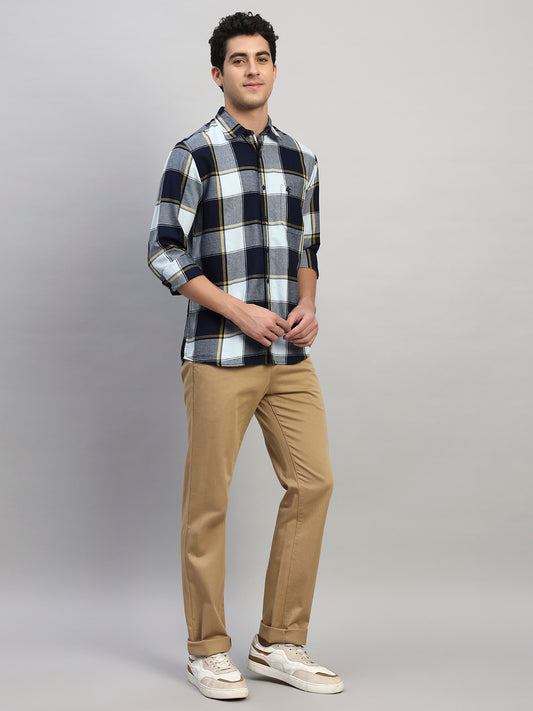 Casual Shirt for Men | Breathable & Soft with Color Fastness Regular Fit Spread Collar Neck Cotton Fabric Checkered Pattern