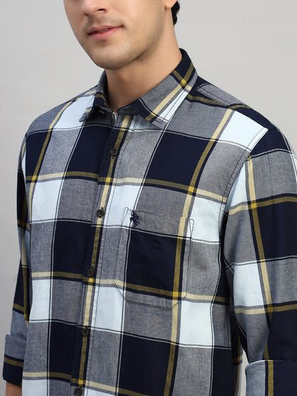 Casual Shirt for Men | Breathable & Soft with Color Fastness Regular Fit Spread Collar Neck Cotton Fabric Checkered Pattern