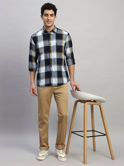 Casual Shirt for Men | Breathable & Soft with Color Fastness Regular Fit Spread Collar Neck Cotton Fabric Checkered Pattern