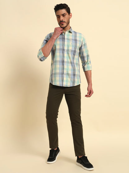 Casual Shirt for Men | Breathable & Soft with Color Fastness Regular Fit Spread Collar Neck Cotton Fabric Checkered Pattern